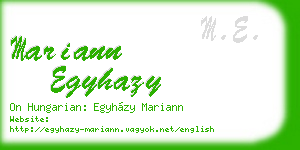 mariann egyhazy business card